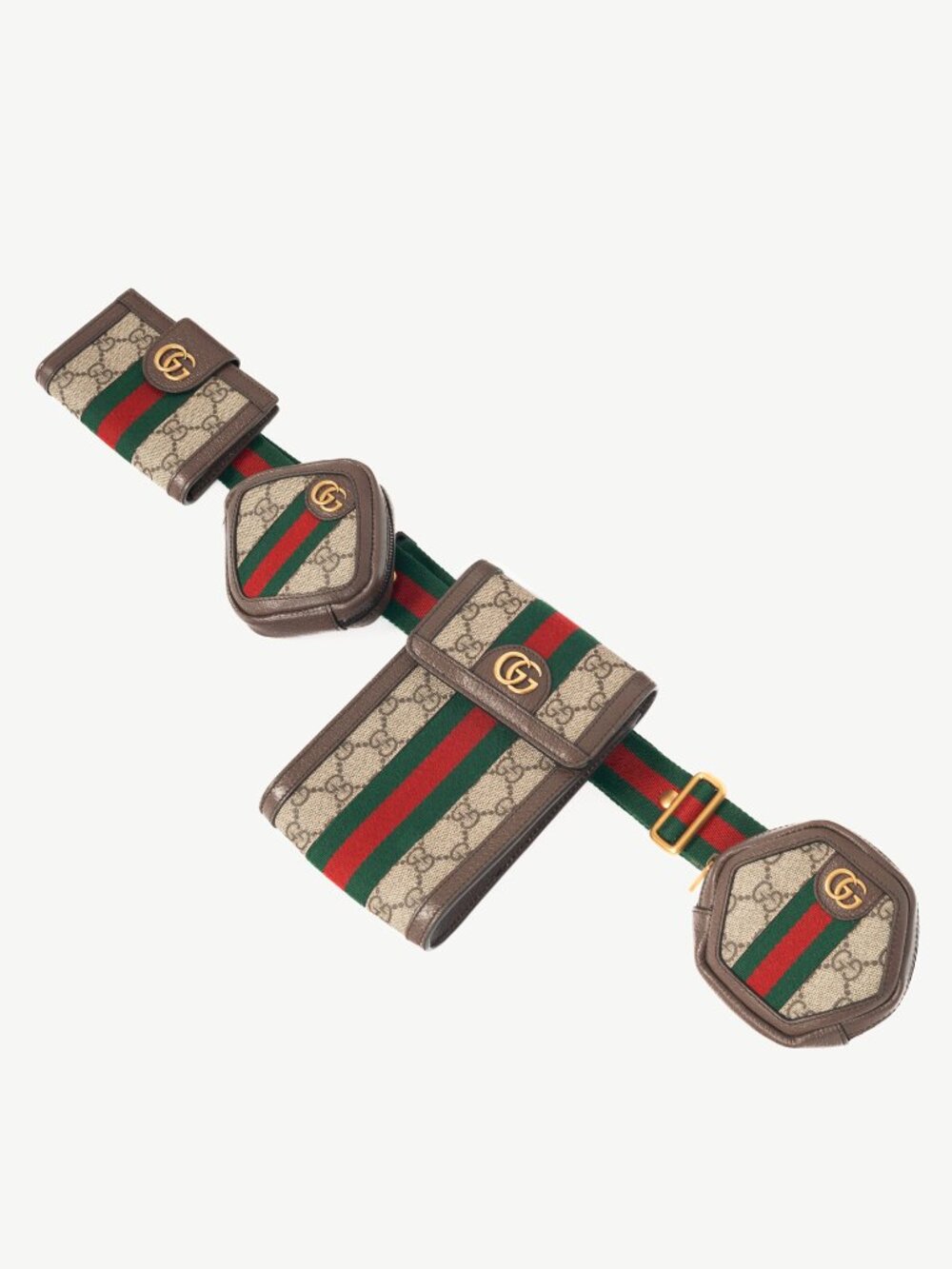 Gucci Beige & Ebony GG Supreme Web 4-Set Utility Belt Bag